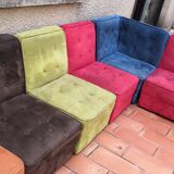 Canapé panoramique vintage modulaire 9 places