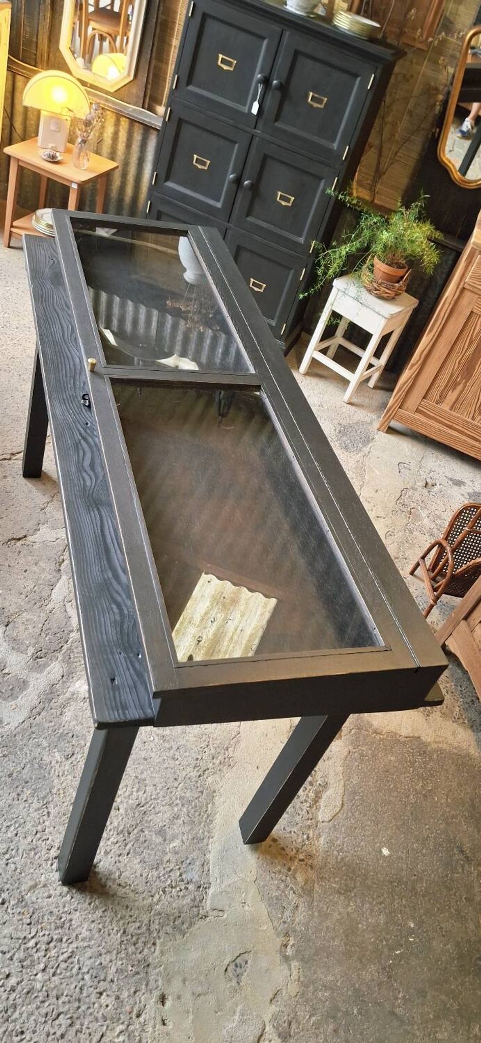 Antique display cabinet on legs