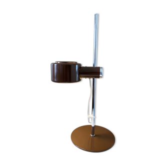 Piccolo brown and chrome table lamp by lyfa of denmark, 1970s