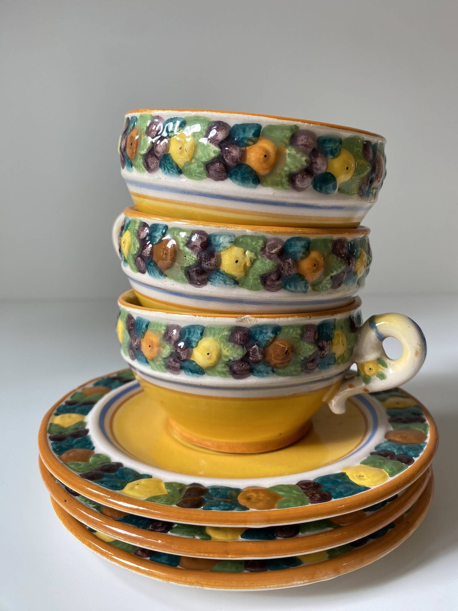 Della Robbia Italian ceramic cup 1950