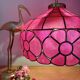 Suspension abat-jour vintage en nacre rose