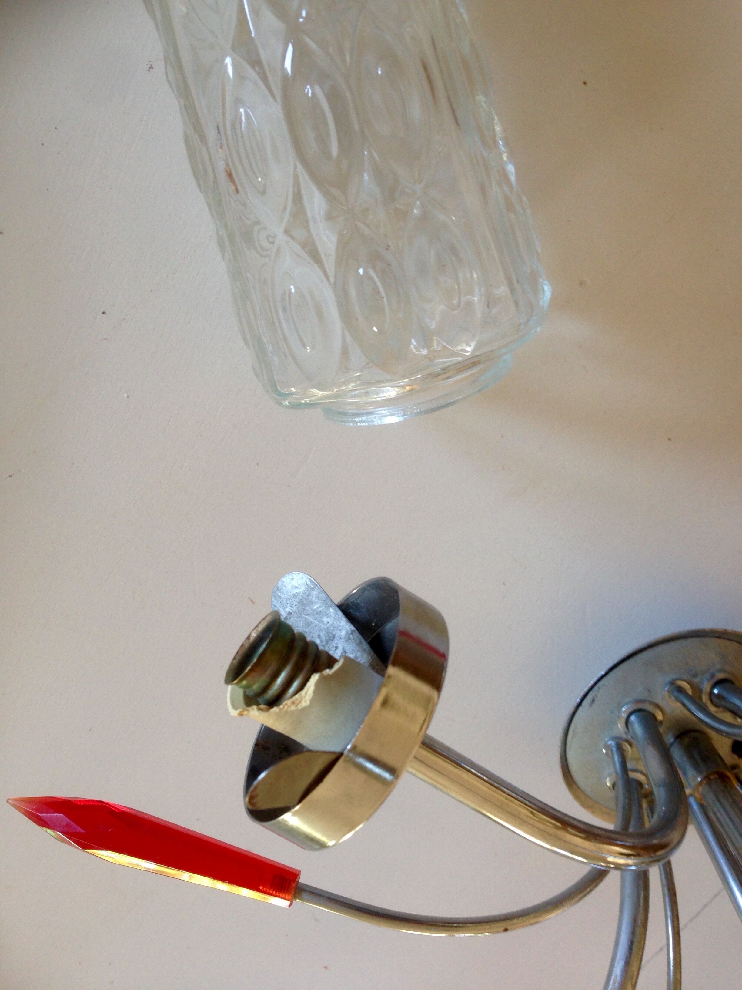 Luster four lights in glass 60 years