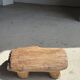 Small stool, footrest in organic blond teak monoxyle wabi-sabi L31