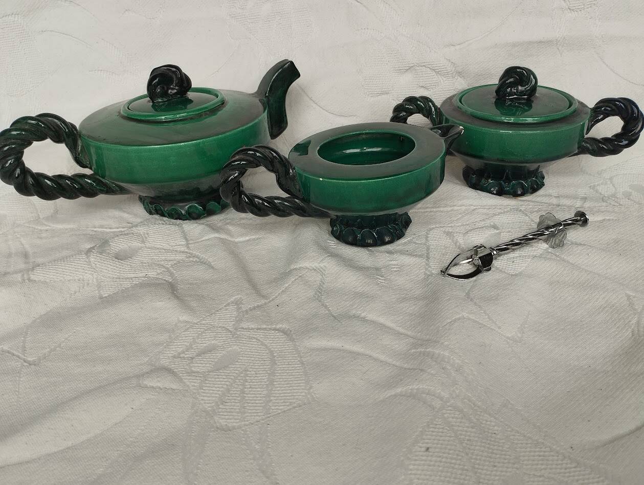 Vallauris green tea set – 1960s
