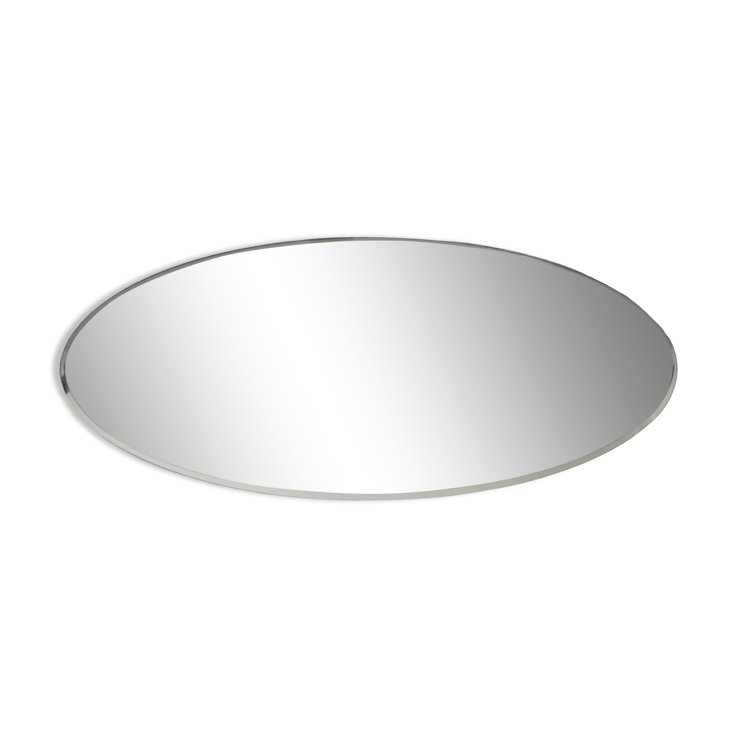 Beveled oval table mirror