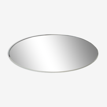 Beveled oval table mirror