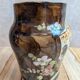 Antique flower pot in majolica by Théodore Lefront – rooster and hen – 19th century