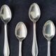 6 silver-plated metal mocha spoons English EPNS