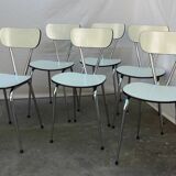 Six ivory formica chairs