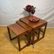 Mid-Century Retro Vintage Teak Nest of Tables 1960  Scandinavian-Inspired •