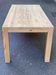 Renovated solid pine dining table in brutalist Scandinavian style from the years.
