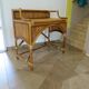 Vintage console/desk made of natural woven rattan, 1960s