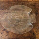 Large vintage glass fish dish