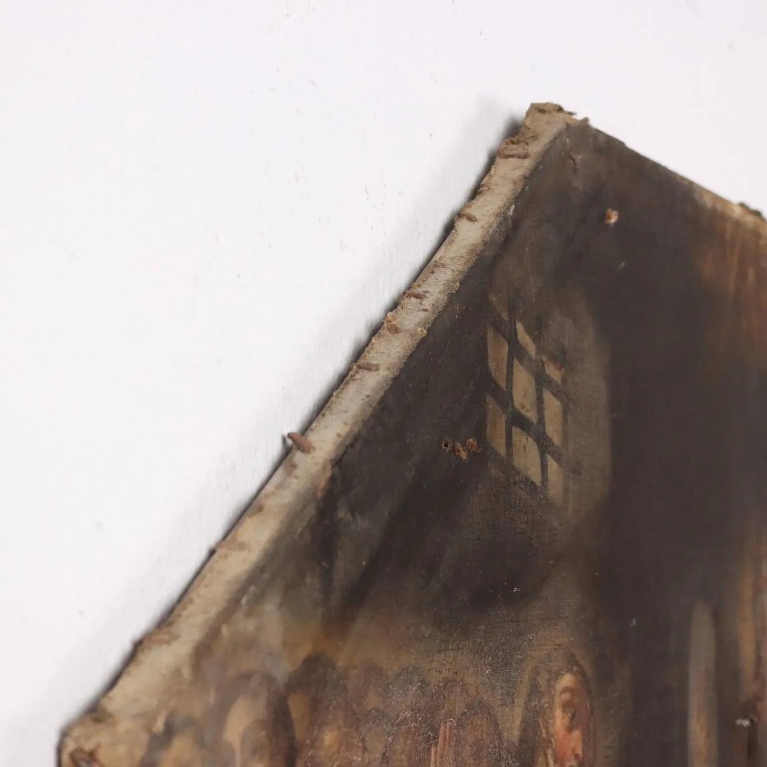 Ancient painting on a religious subject, oil on canvas, Italy 17th century.