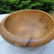 Salad bowl made of solid olive wood