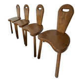 Suite de 4 tabourets de ferme