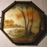 Art Deco hammered iron plateau or centrepiece table signed Germonde.