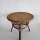Table basse en rotin tressé années 70