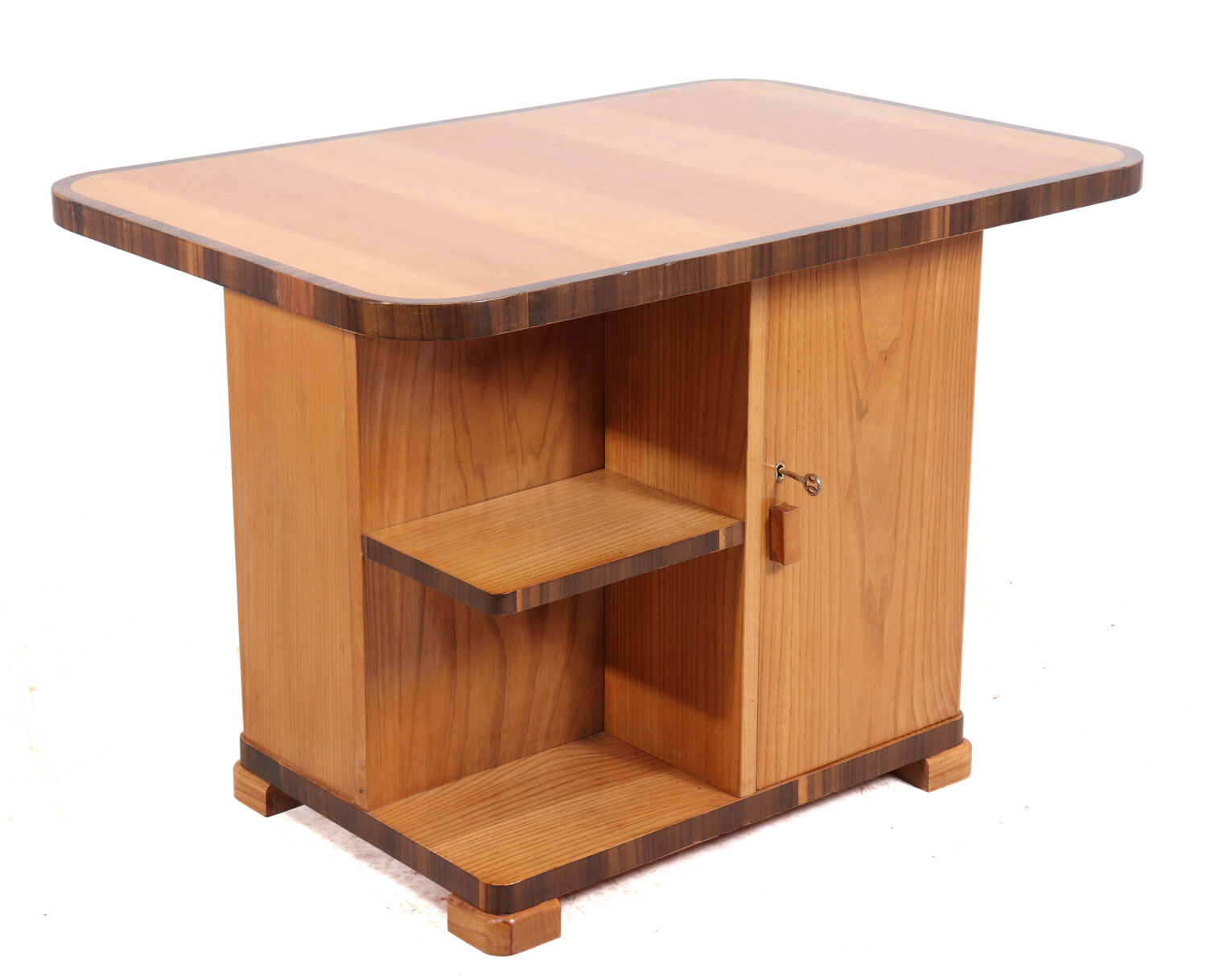 Art Deco coffee table in ash and walnut