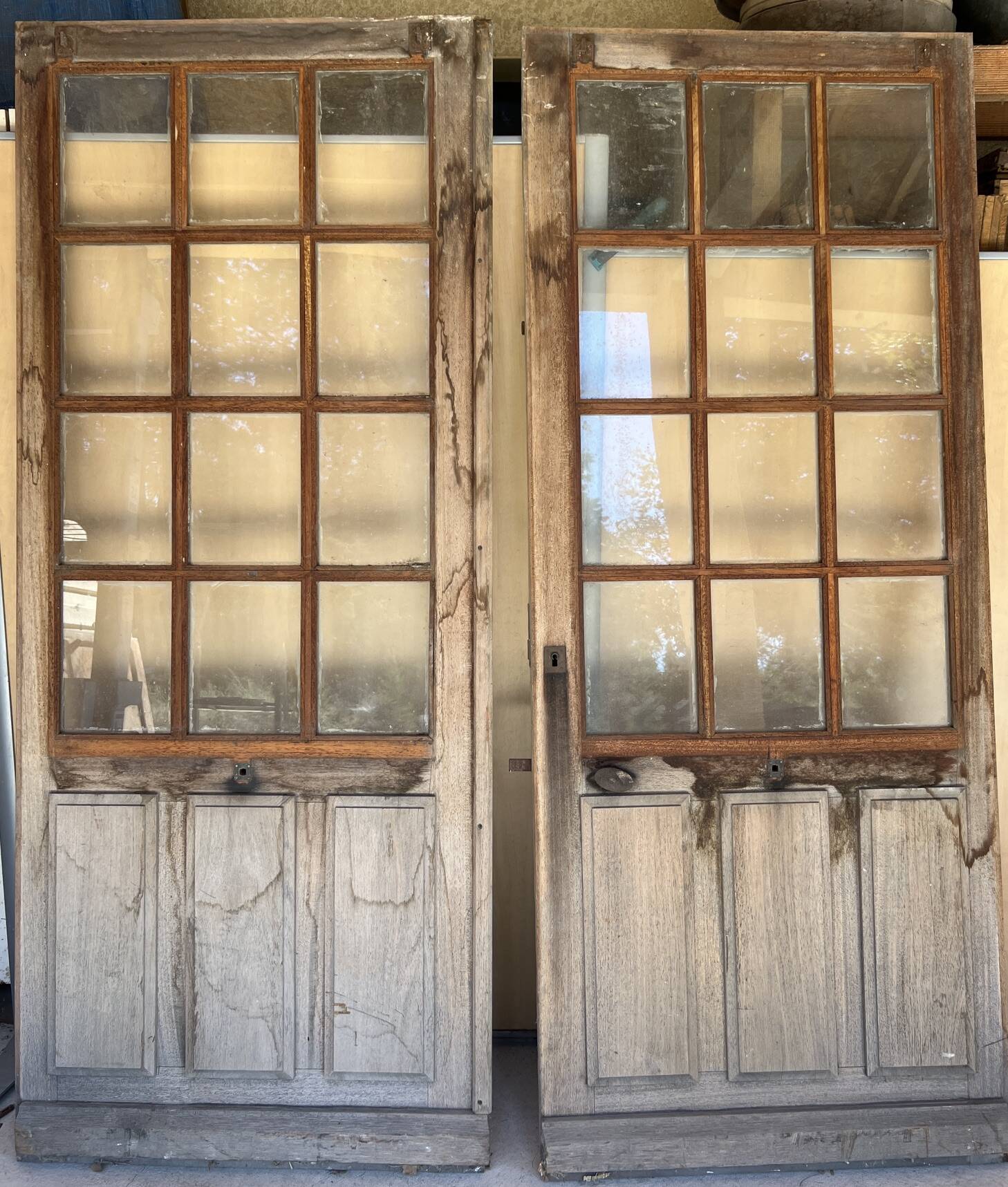 Wooden doors for an old shop front + frame