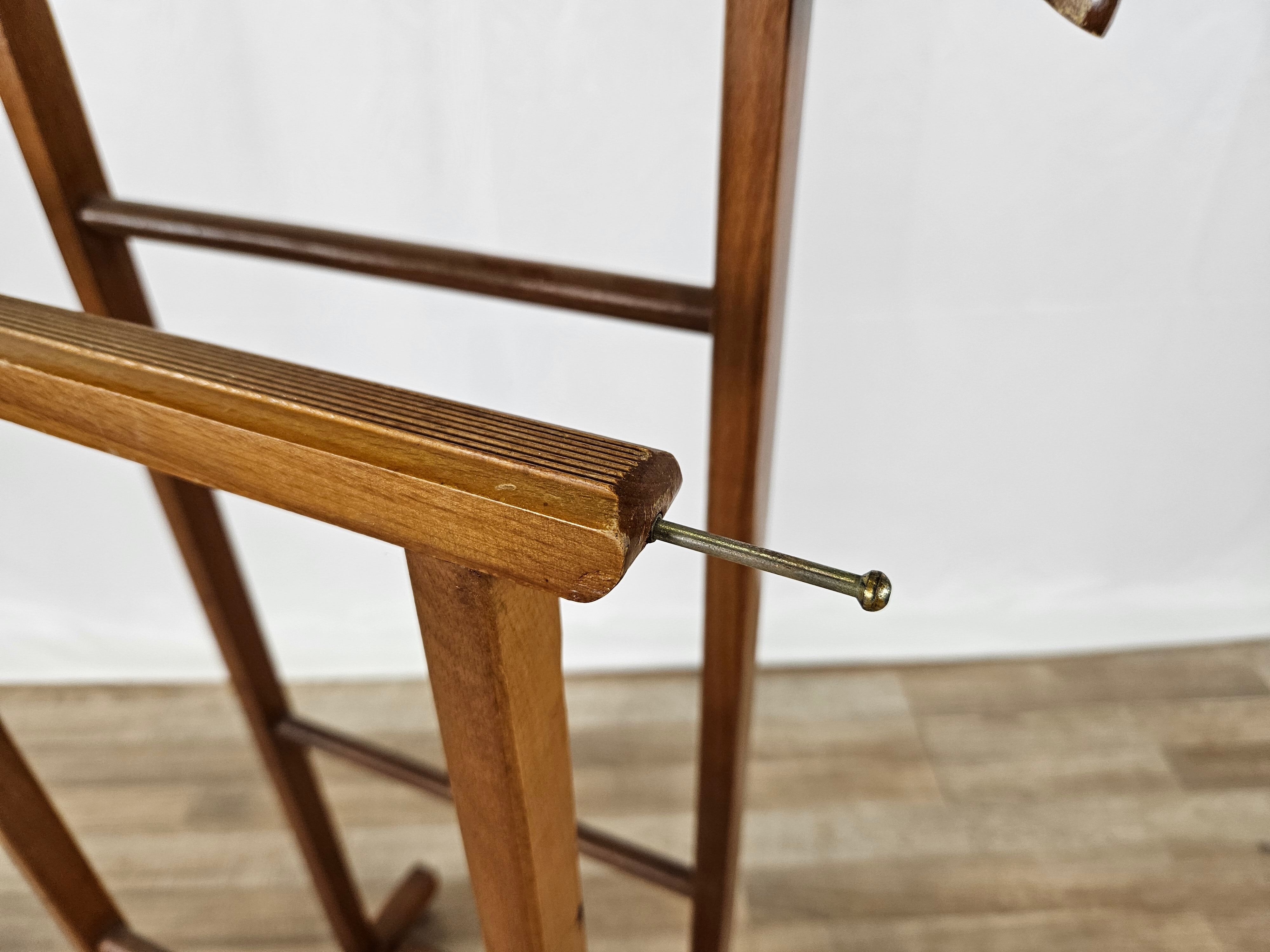 Valet vintage en bois années 1980