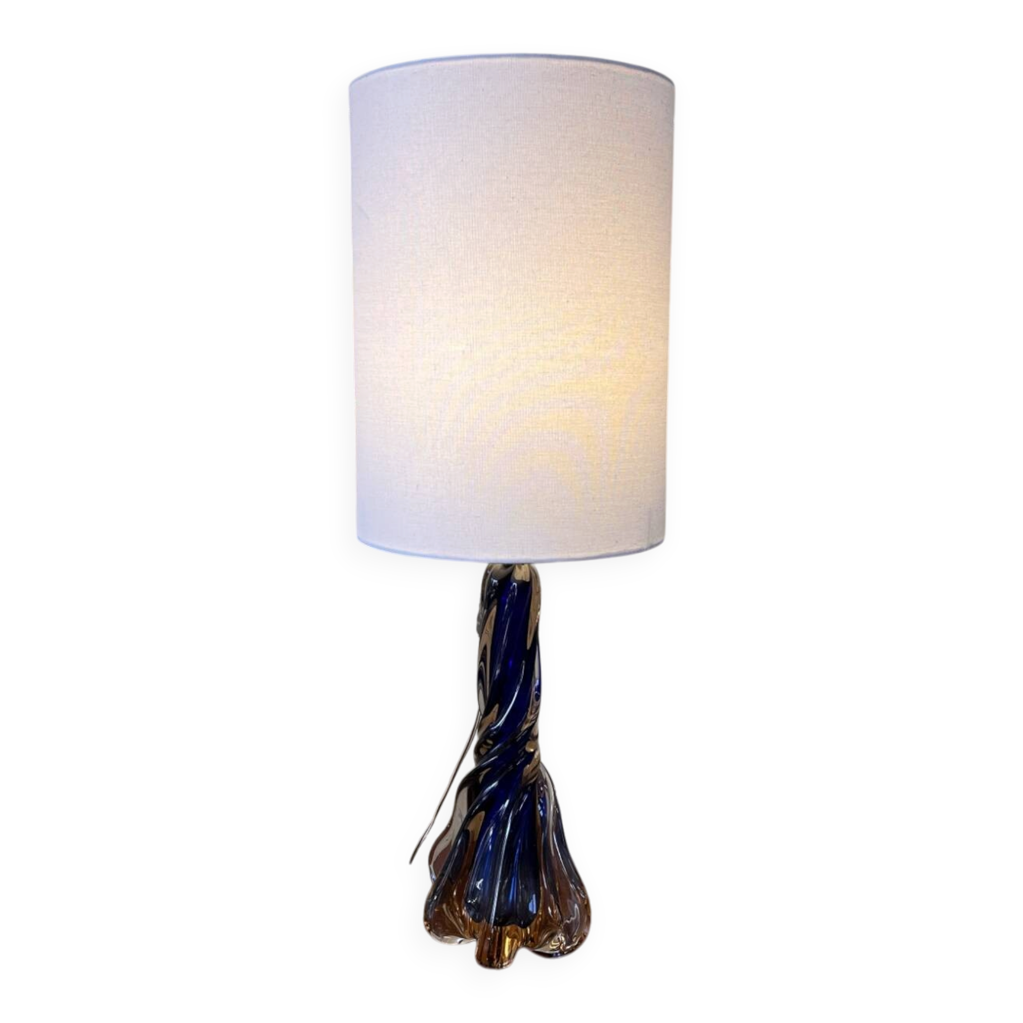 Vintage Belgian glass table lamp