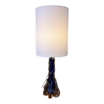 Lampe de table en verre belge vintage