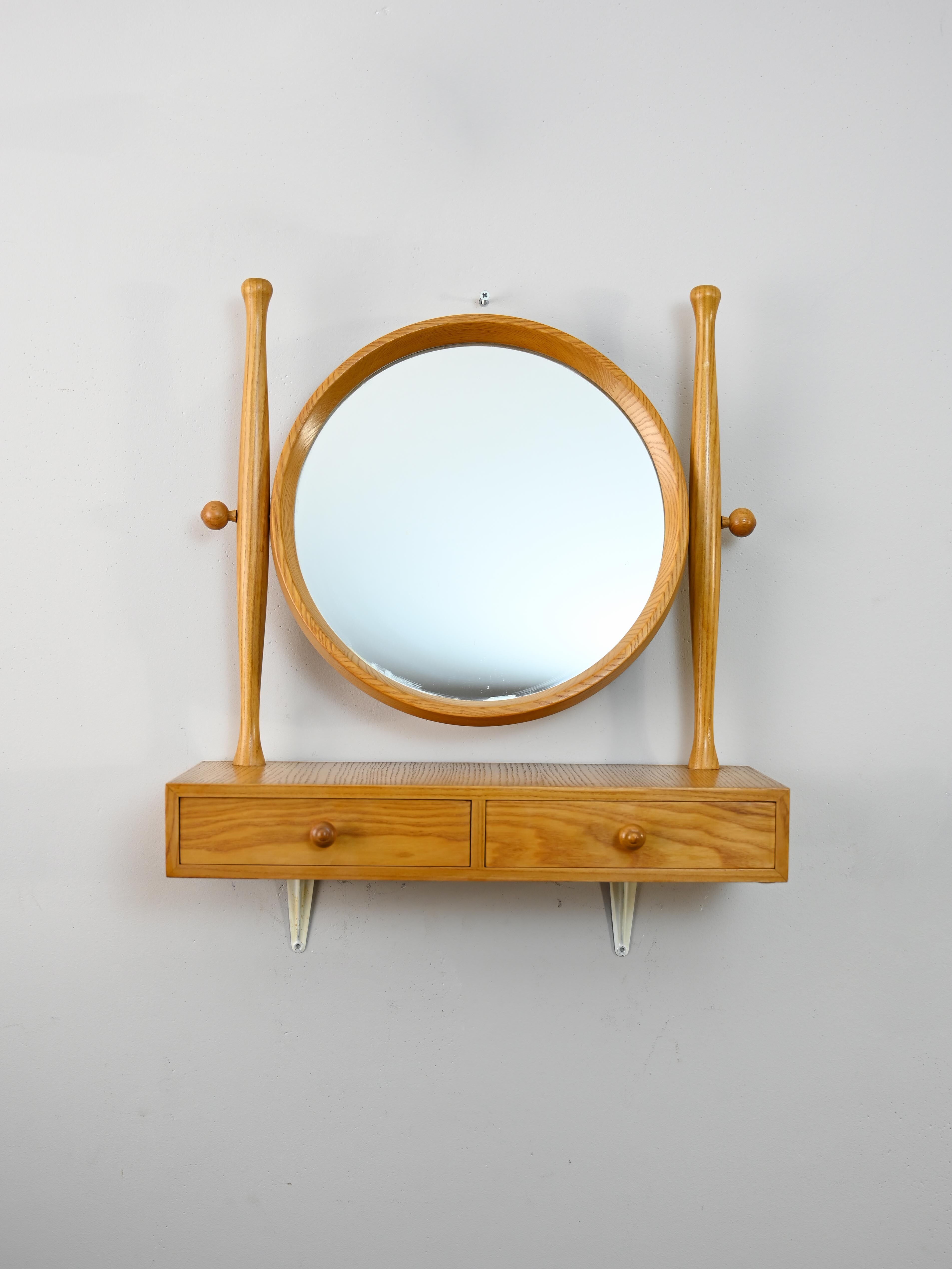 Vintage mirror with shelf and drawers