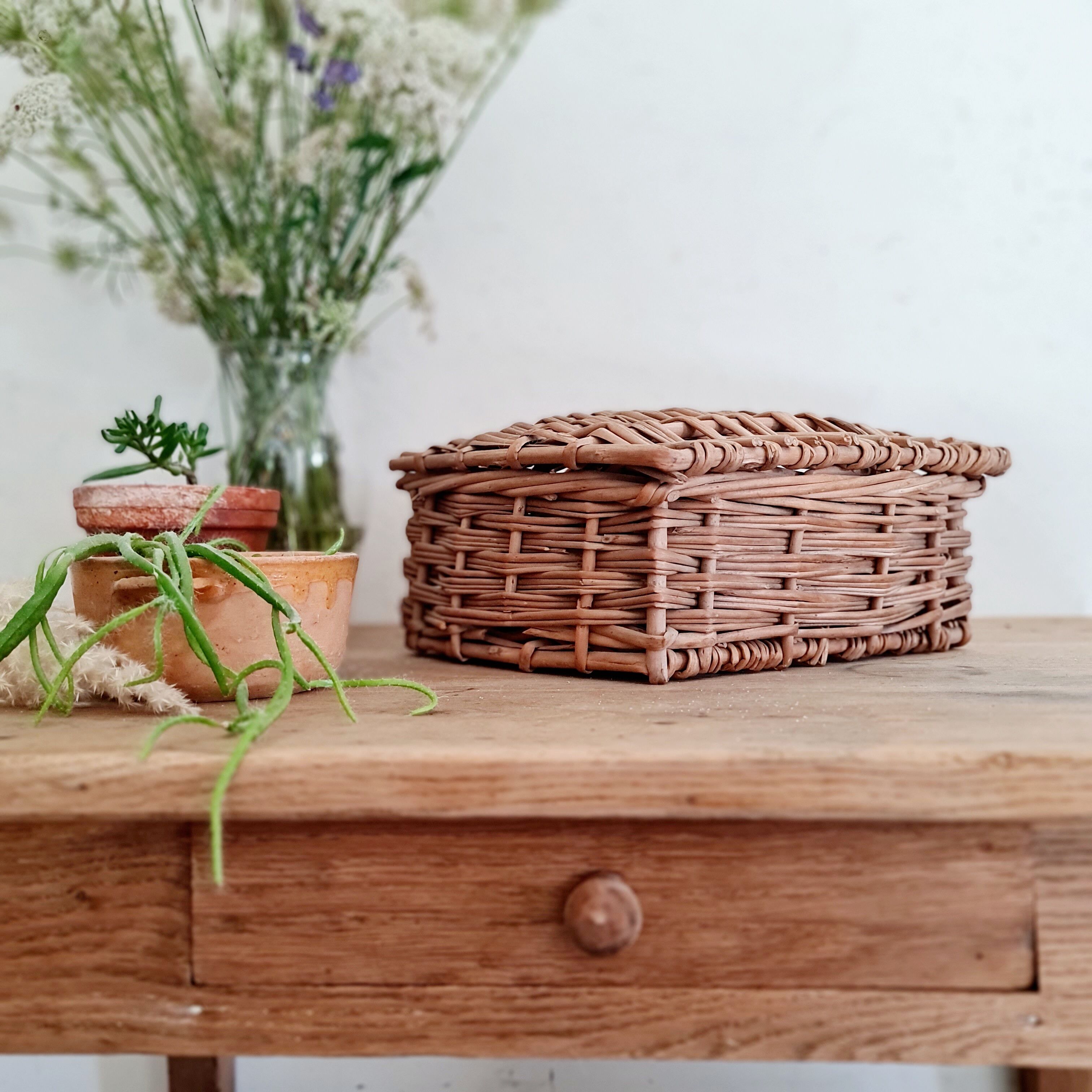 Rattan chest - small old trunk