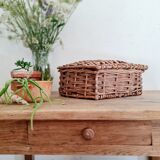 Rattan chest - small old trunk