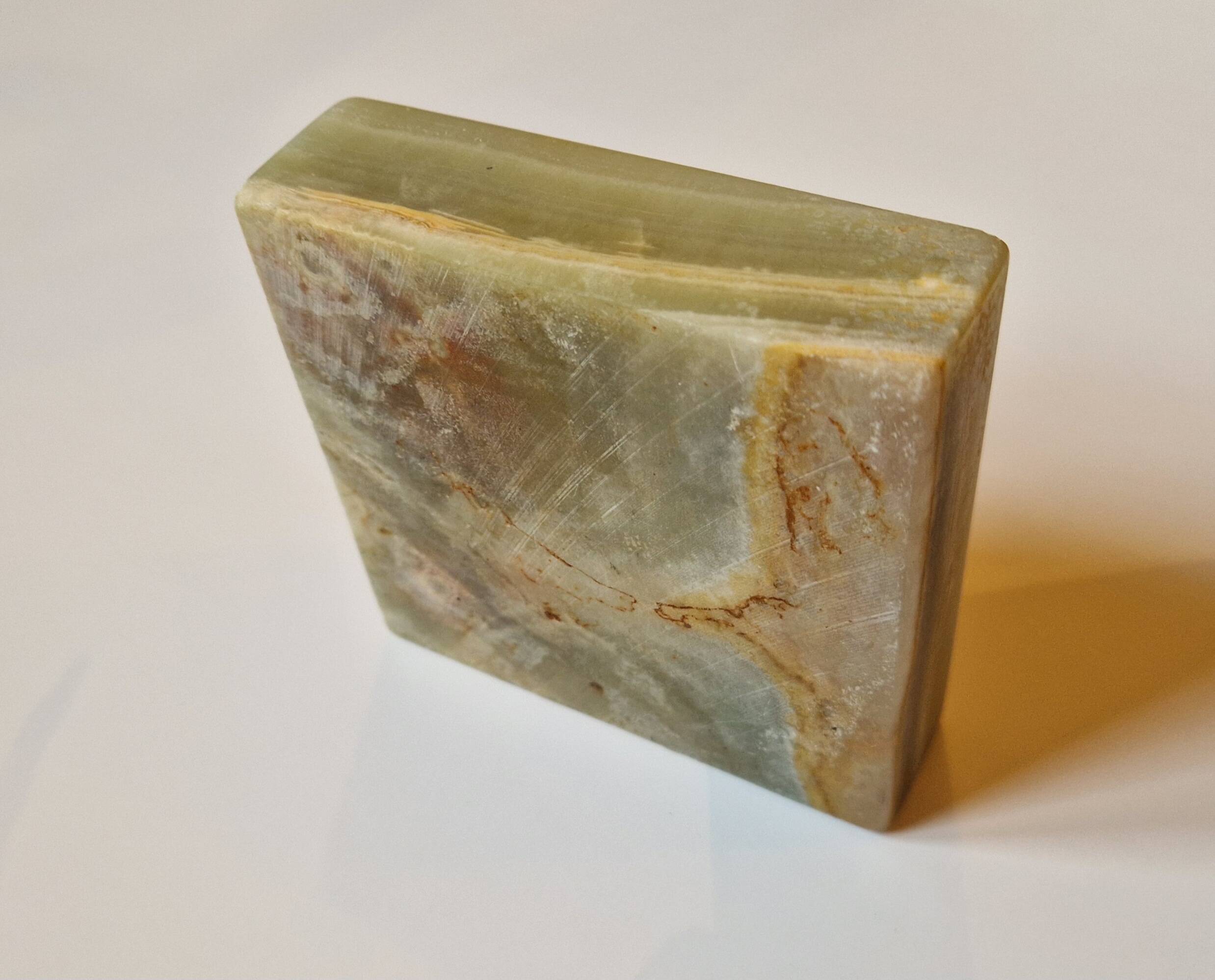 Green onyx ashtray catchall, Italian vintage 1960s