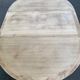 Extendable round farmhouse dining table renovated in raw oak 160cm 20th century