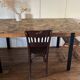 Tortuga table design 180 x 90 cm, made of mango wood and steel.