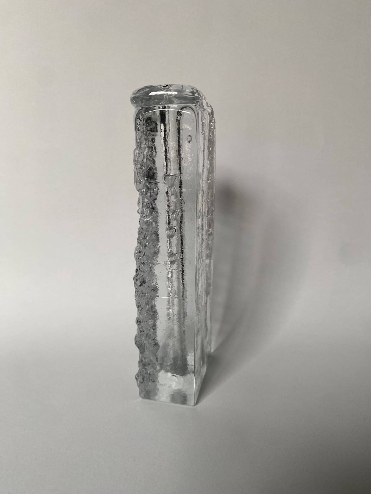 Frosted glass vase from the 1970s