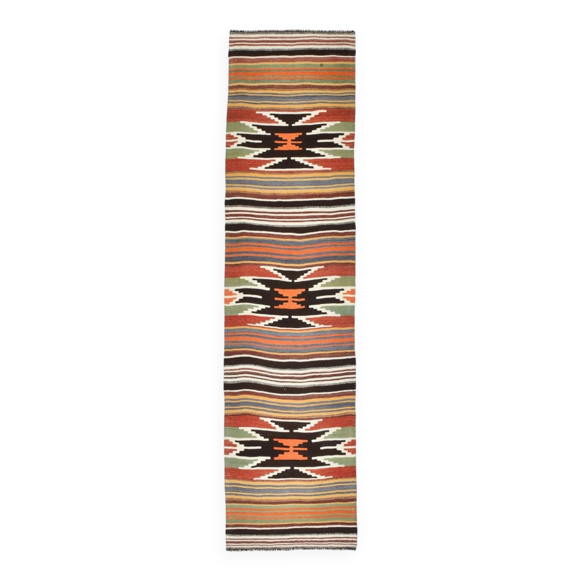 7x14 Wool Runner Rug, Long Wide Rug, 212x438Cm Rare Size Rug,Turkish Runner