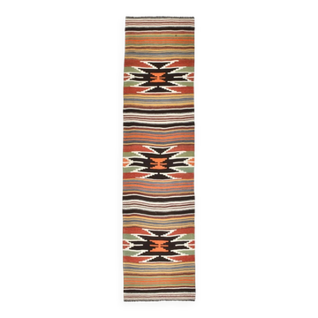 7x14 Wool Runner Rug, Long Wide Rug, 212x438Cm Rare Size Rug,Turkish Runner