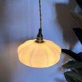 Medium size yellow opaline pendant light
