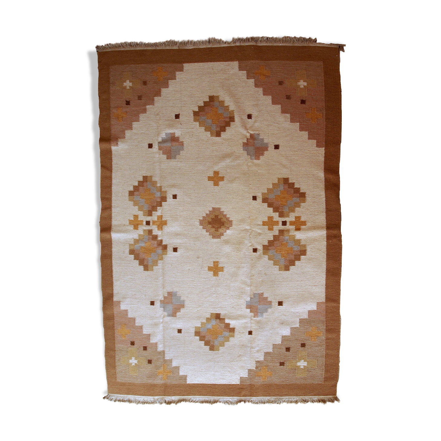 Vintage Persian Ardabil handmade carpet 200cm x 285cm 1960s, 1C669