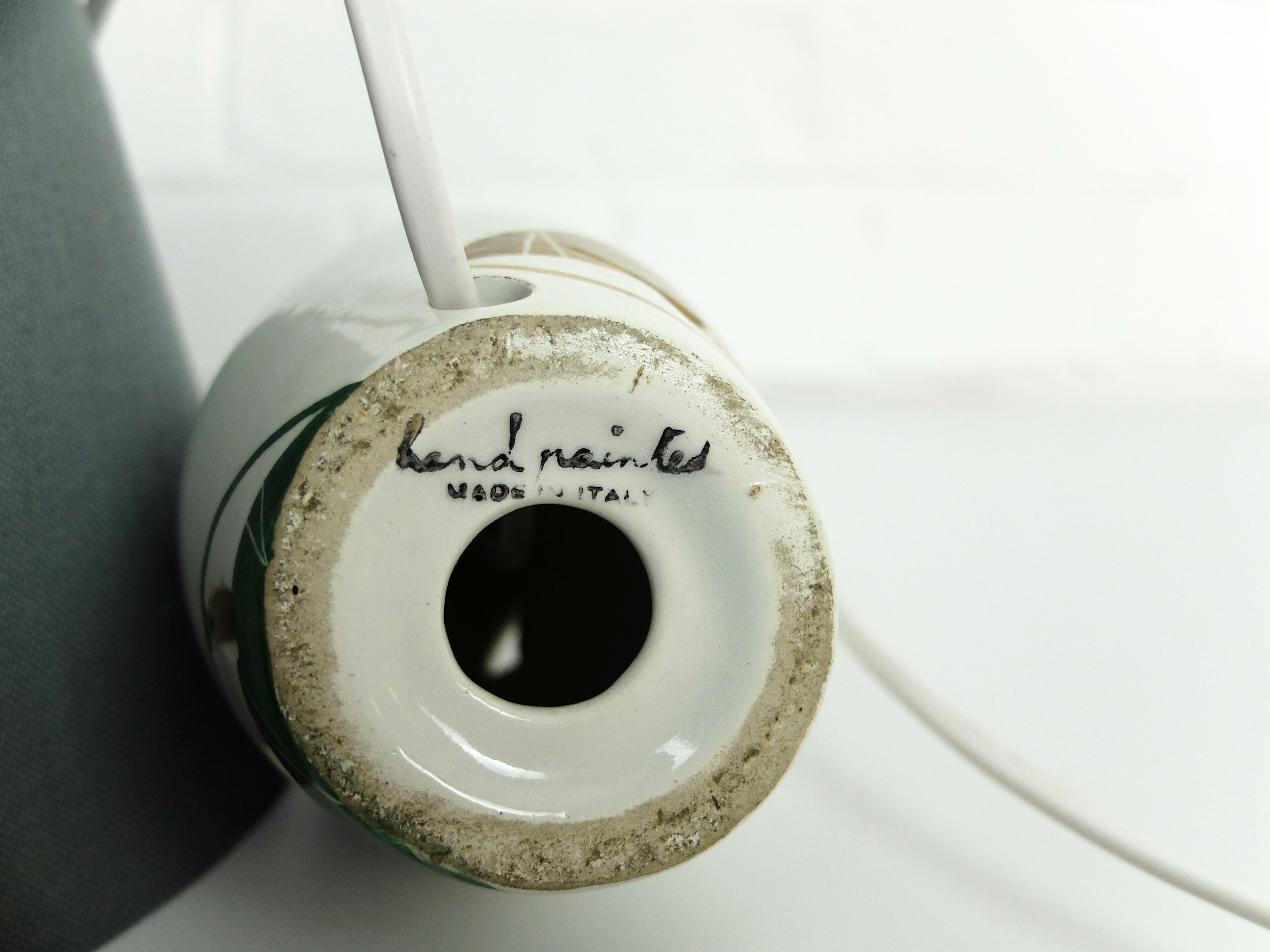 Hand painted ceramic table lamp, Mid-Century, Italy 1950s