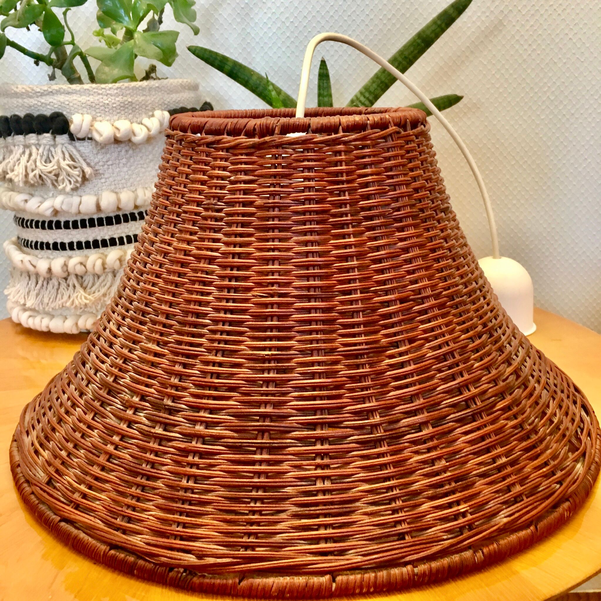 Vintage rattan pendant light