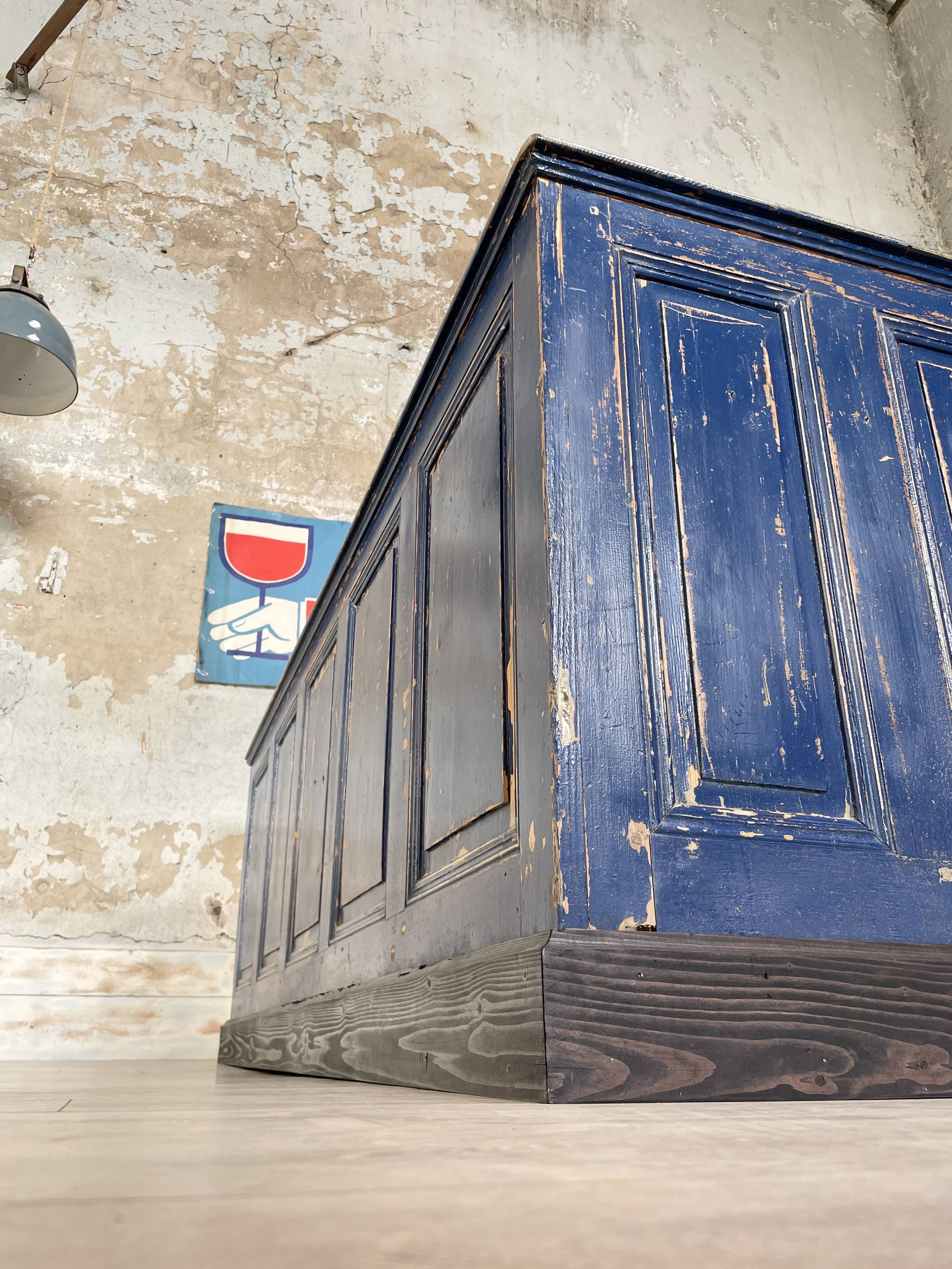 Commercial bank weathered wood panel.