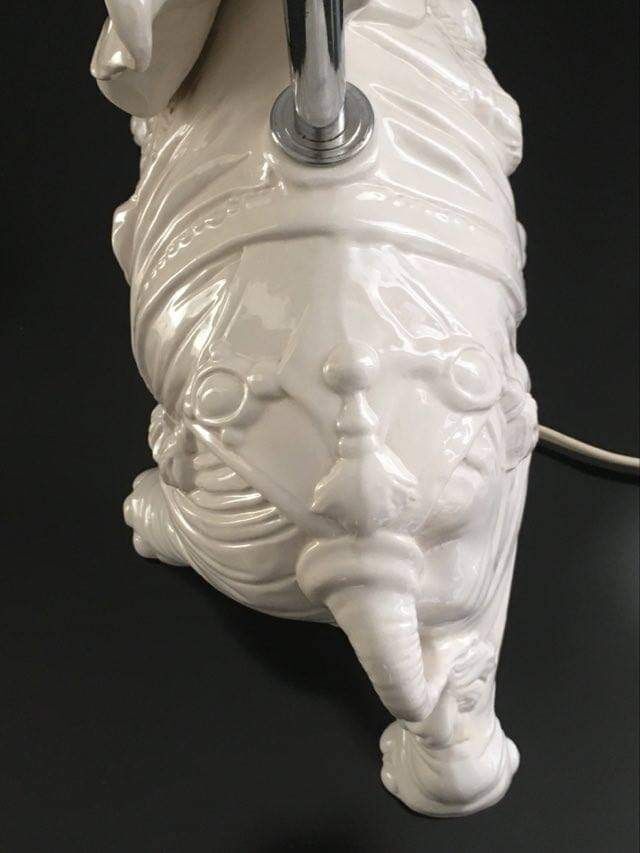 Lampe de table vintage en céramique émaillée