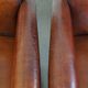 Vintage set of 4 sheepskin leather dining chairs on castors