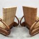 Art deco design rattan woven lounge chairs