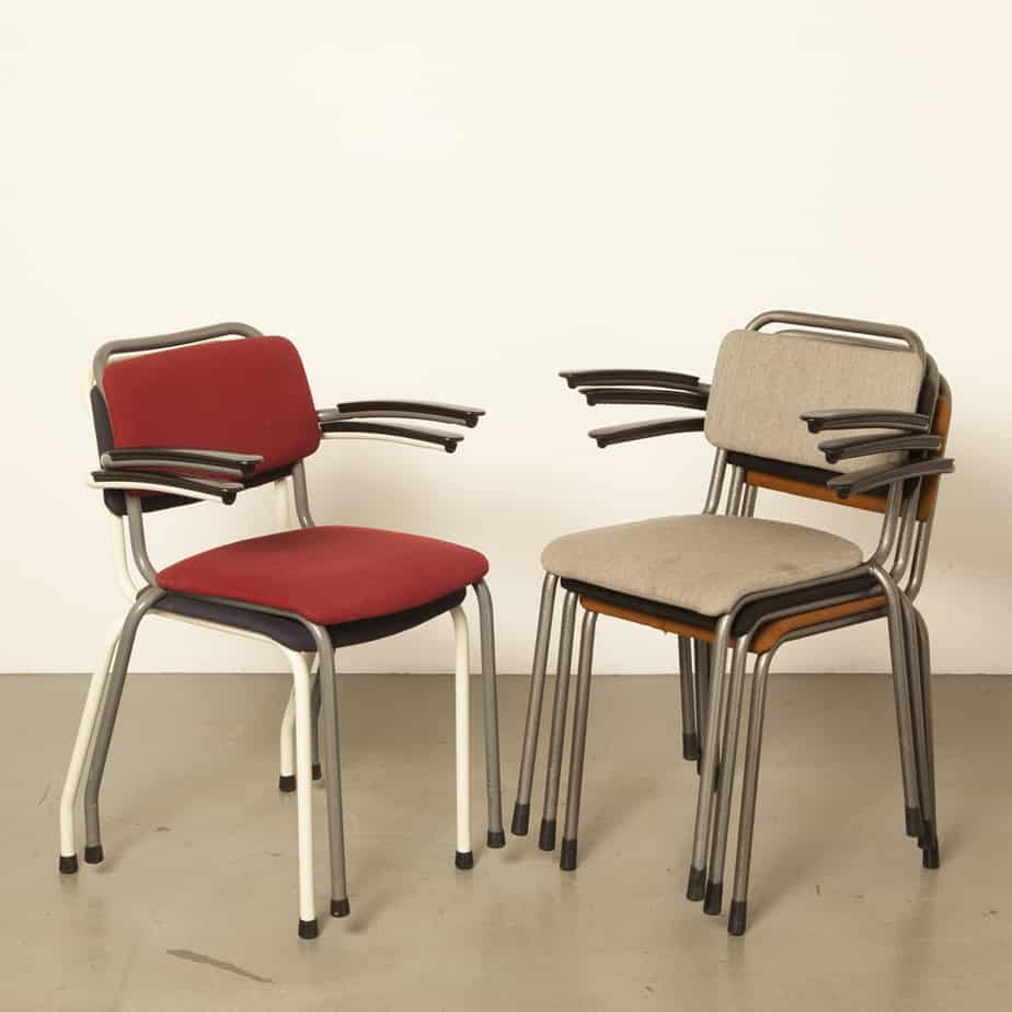 School chair Gispen 206 padded light gray