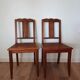 Pair of wooden chairs and Art Deco canning