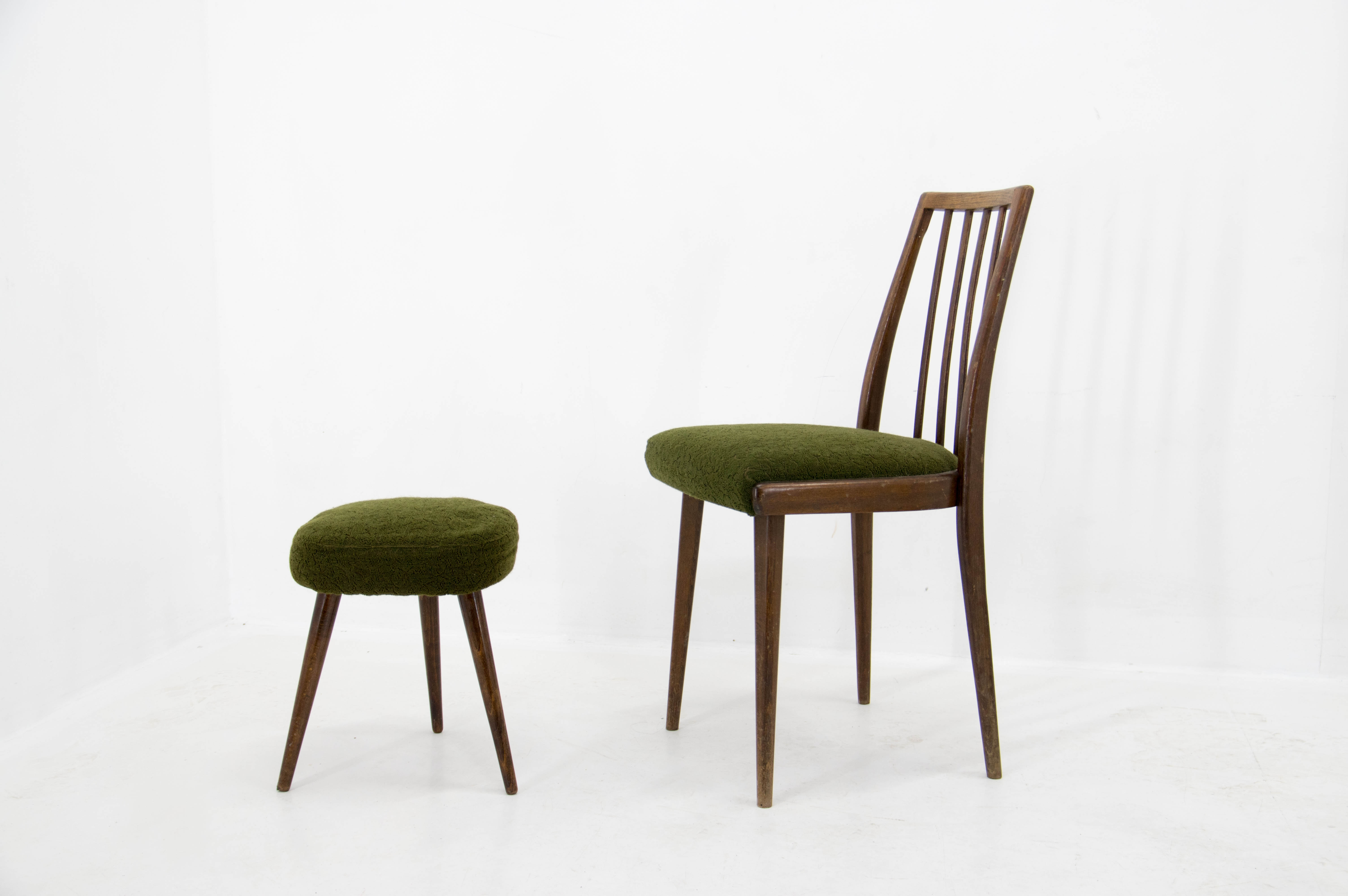 Set of Chair and Stool, Czechoslovakia, 1960s
