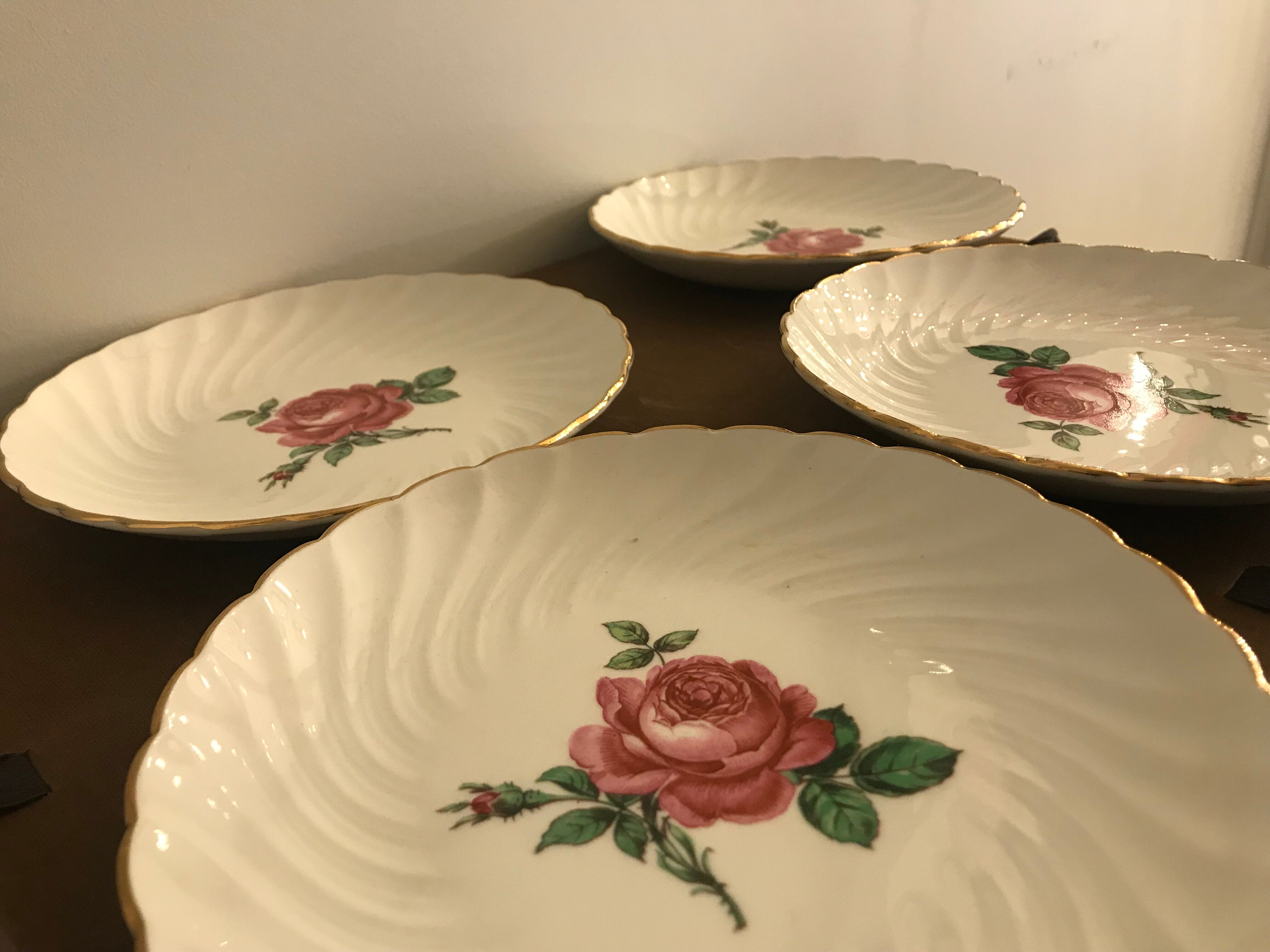 12dessert plates Gien, 1960s