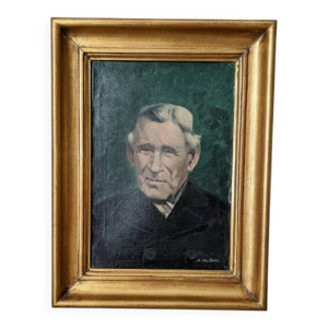 Portrait ancien huile - campagne
