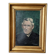 Old oil on canvas portrait of a man from the 20th century, countryside decoration, golden frame